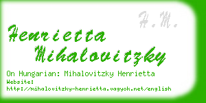 henrietta mihalovitzky business card